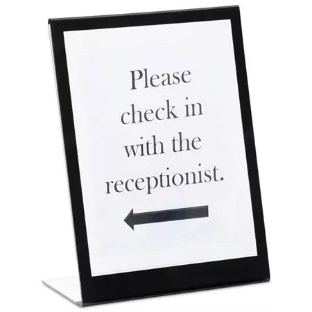Single-Sided Tabletop Document Display Frame Single-Sided Frame with Integrated Stand • 9.5"W x 4.5"D x 12"H ,1 Each