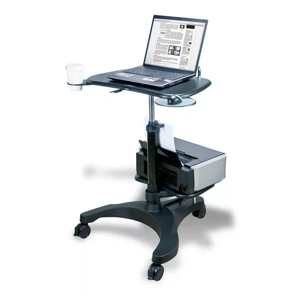Sit/Stand Mobile Laptop Workstations Workstation with Shelf ,1 Each
