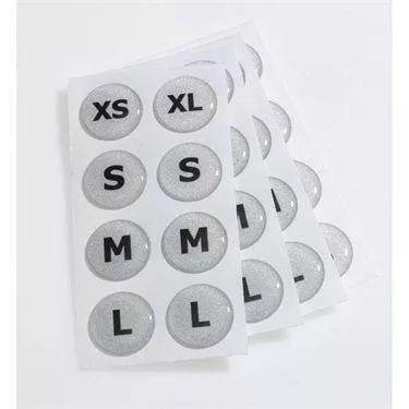 Size Indicator Decals Size Indicator Decals • 4 XS, 4 XL, 8 S, 8 M, 8 L ,4 / pk