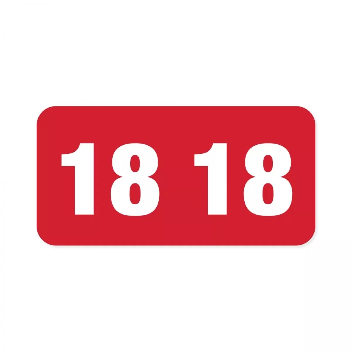 Smead Compatible Color Code Label Year "18" 1 X 1/2 Red Mylar Permanent 500 Per Roll