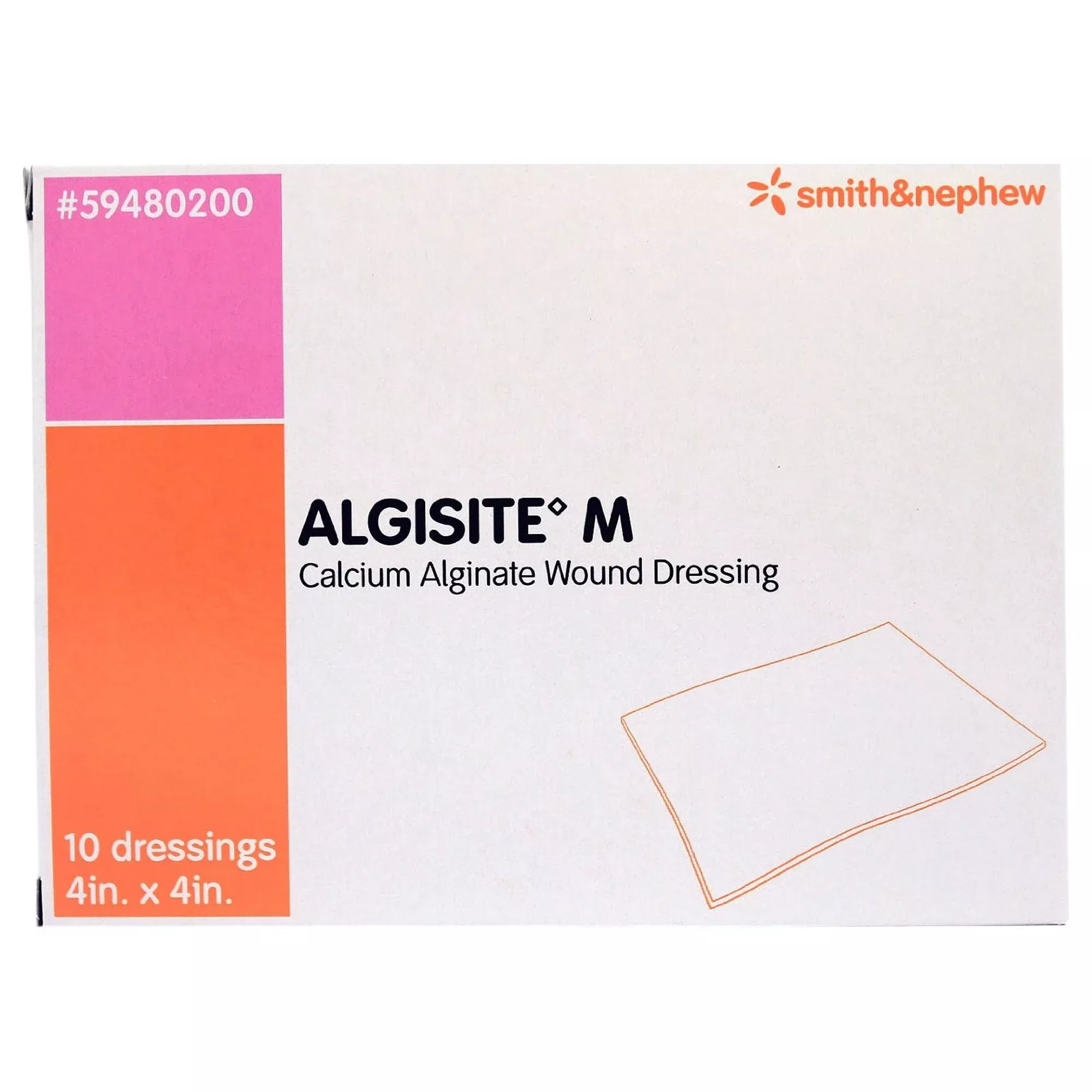 Smith & Nephew Alginate Dressing AlgiSite M Calcium Alginate 4 X 4 Inch Square