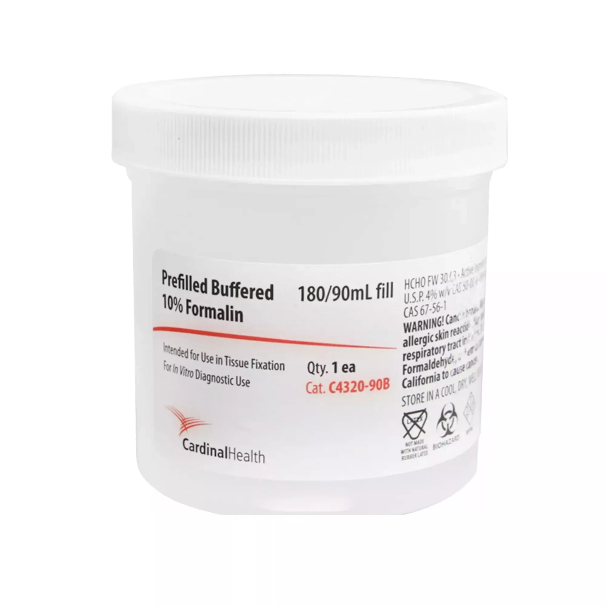 SP Prefilled Formalin Container, 90 mL Fill in 180 mL