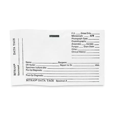 Speci-Tag for Specimen Bags 3.5"W x 6"H