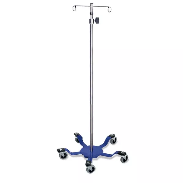 Spider Leg Stainless Steel IV Pole with 2-Hook Top 2-Hook Top ,1 Each