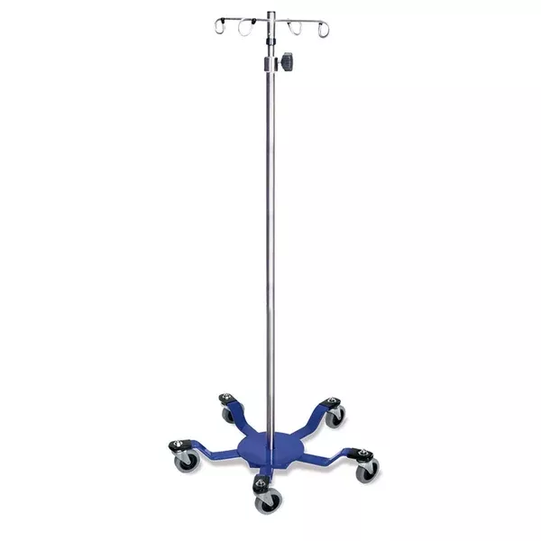 Spider Leg Stainless Steel IV Pole with 4-Hook Top 4-Hook Top ,1 Each
