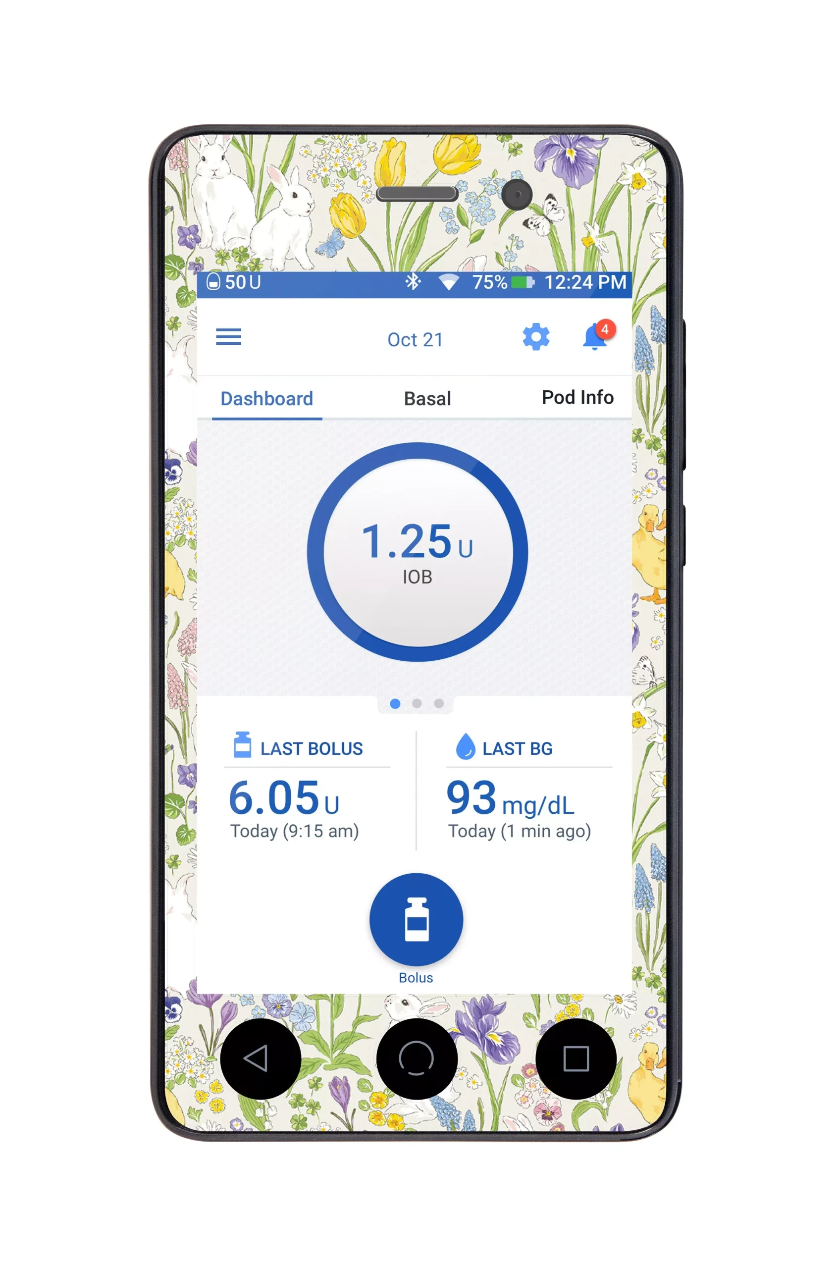 Springtime Sticker for Omnipod DASH PDM – Pump Peelz