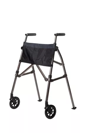 Stander Folding Walker with Wheels Adjustable Height EZ Fold-N-Go Aluminum Frame 400 lbs. Weight Capacity 32 to 38-1/2 Inch Height - M-930809-2614 - Box of 1
