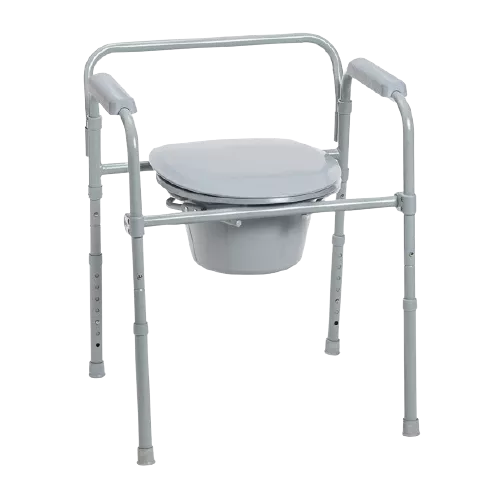 Steel Folding Frame Commode - Retail Packaged