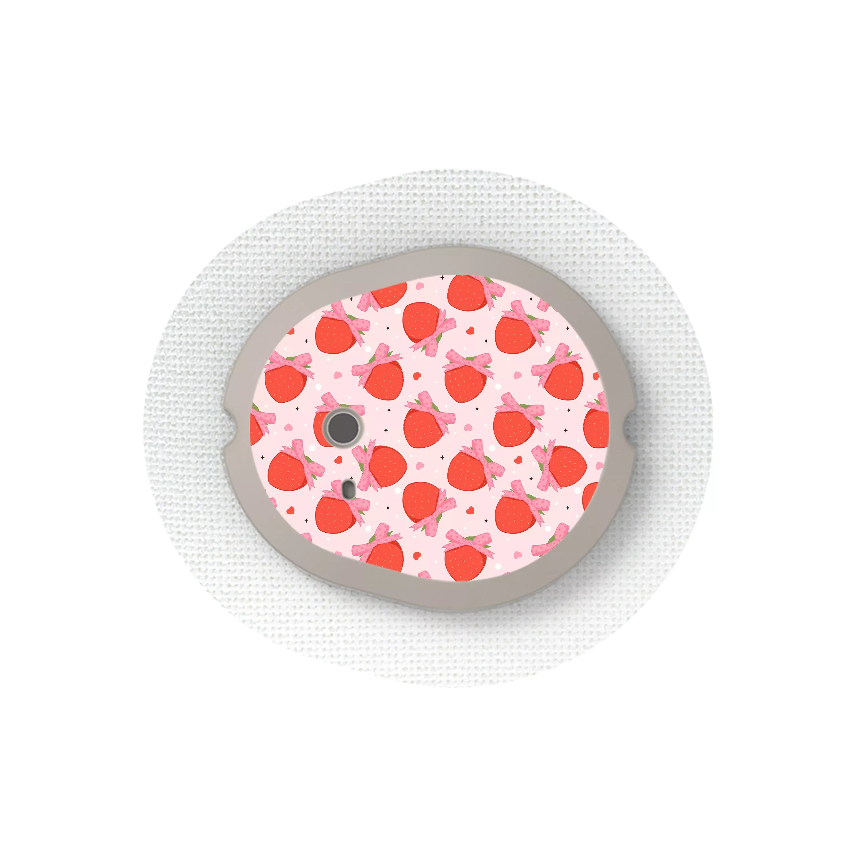 Strawberry Kisses Dexcom G7 and Stelo Transmitter Sticker - Pump Peelz