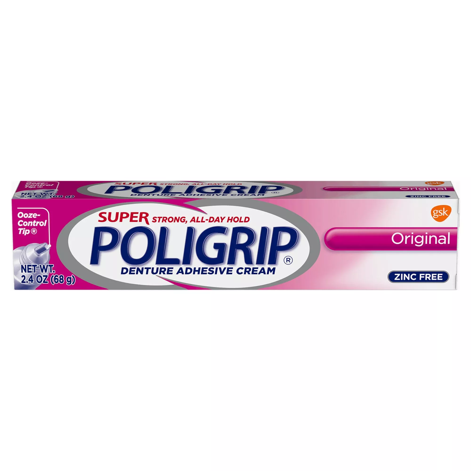 Super Poligrip Original Denture Adhesive Cream, 2.4 oz Tube