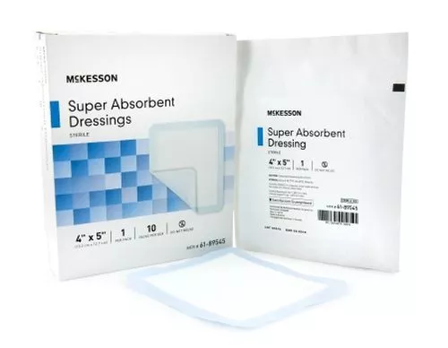 Superabsorber Super Absorbent Polymer Dressing 4 x 5 Inch - Sterile