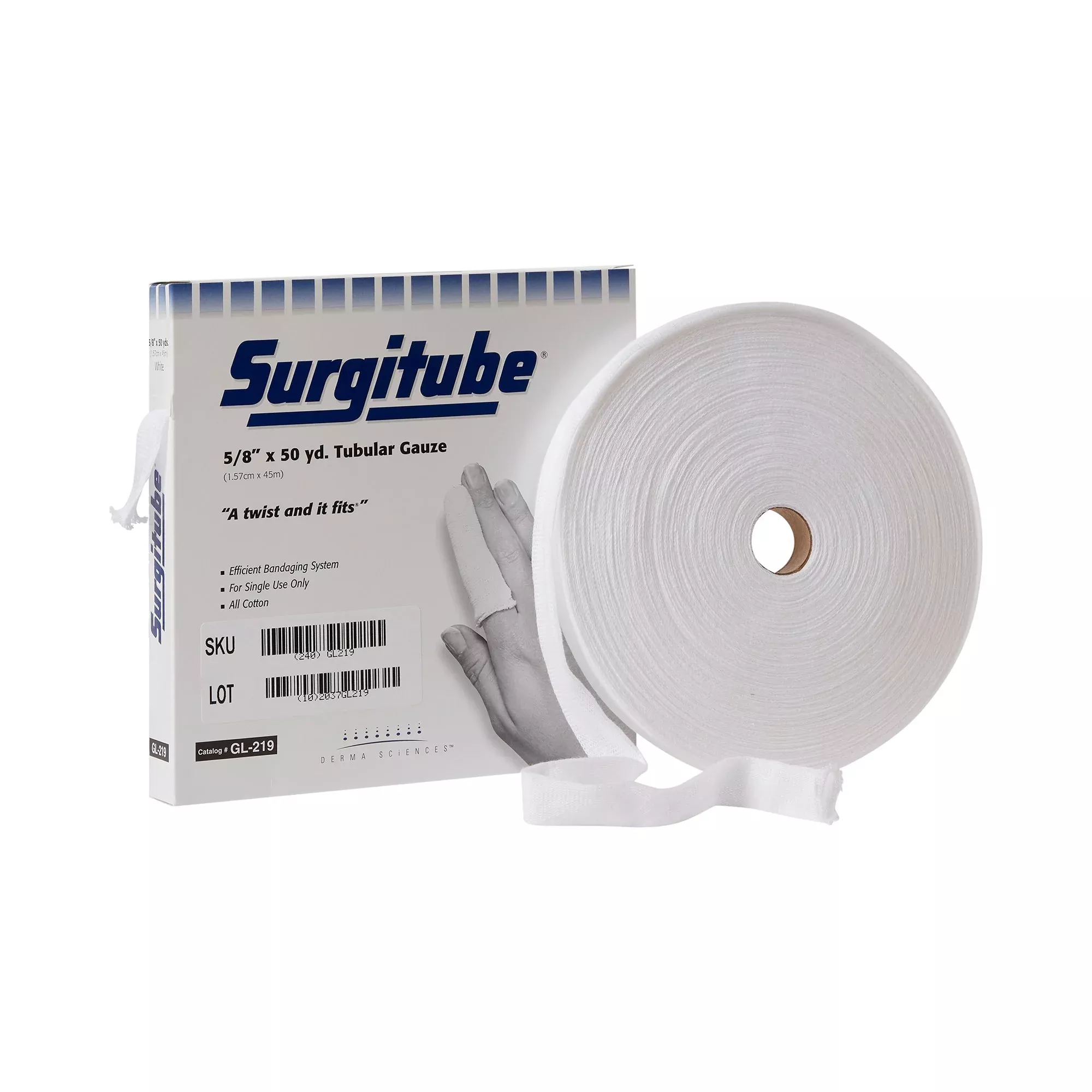 Surgitube Tubular Retainer Dressing, Size 1, 5/8 Inch x 50 Yard