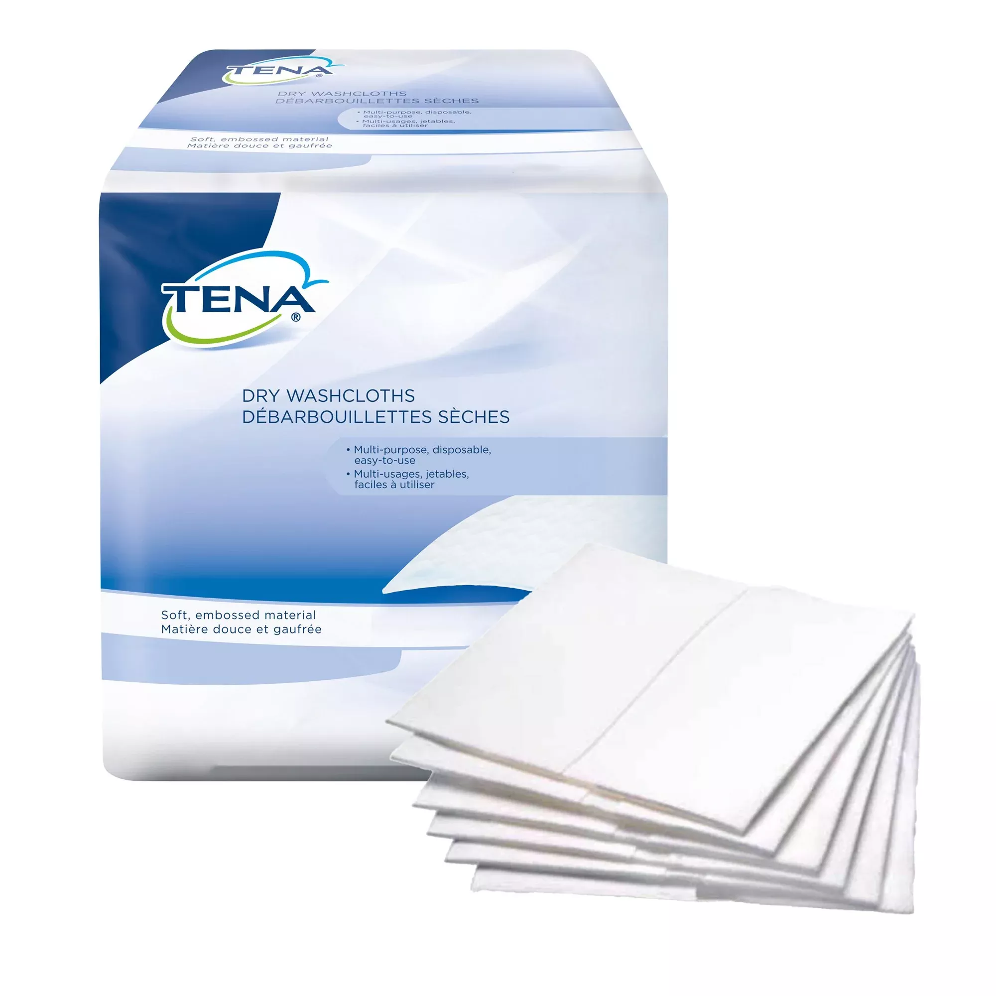Tena Dry Disposable Washcloths, 13 x 13.25 in.