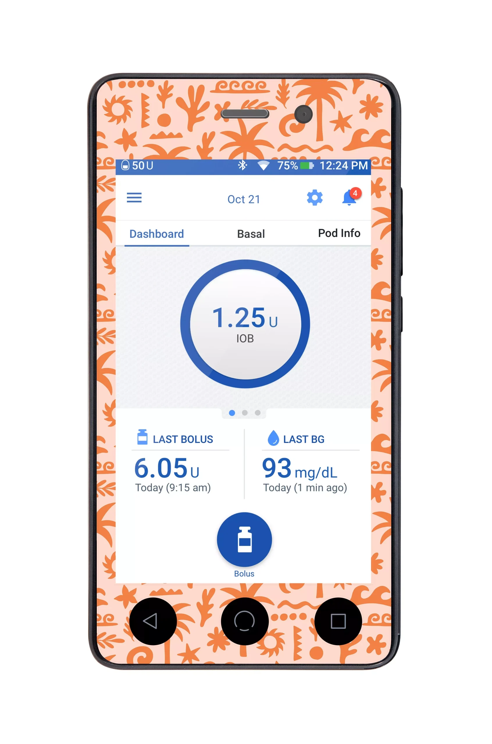 Terracotta Tides Sticker for Omnipod DASH PDM – Pump Peelz