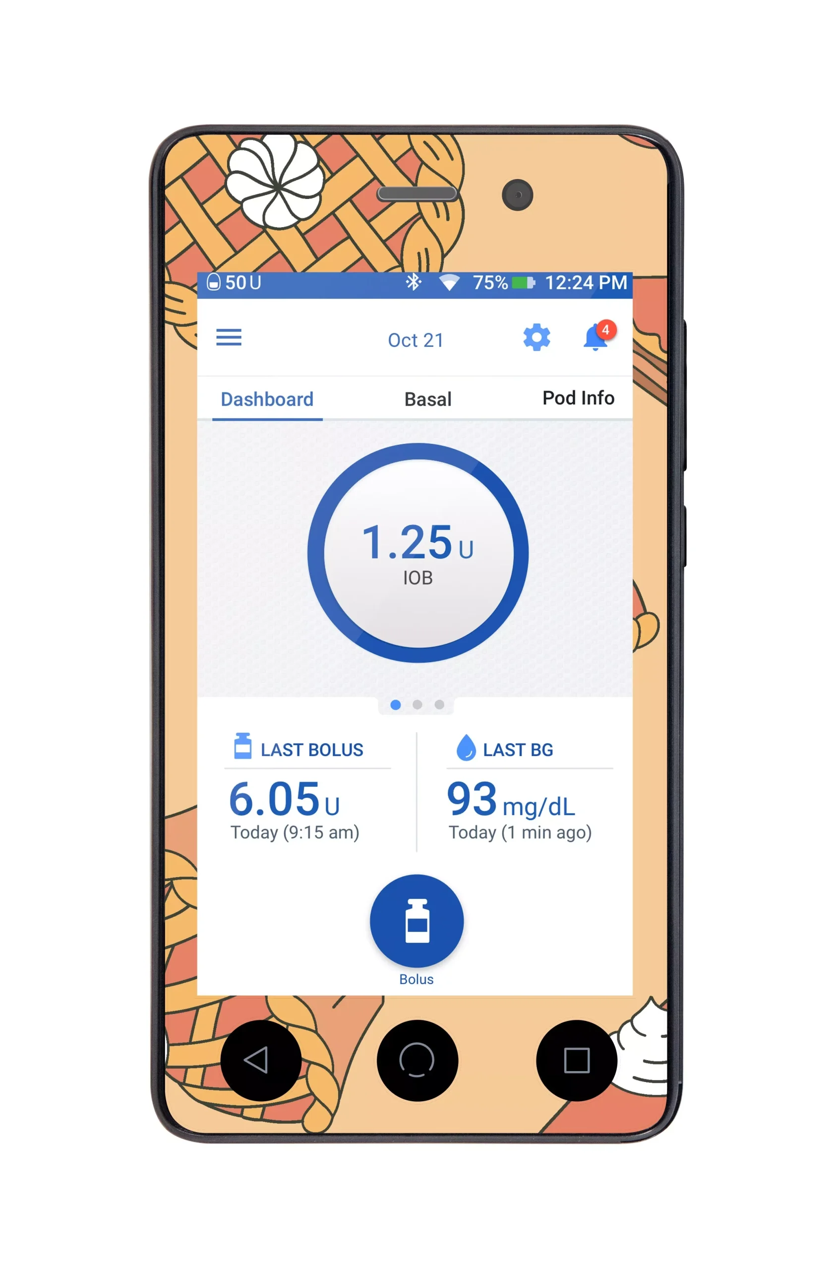 Thanksgiving Pies Sticker for Omnipod DASH PDM – Pump Peelz