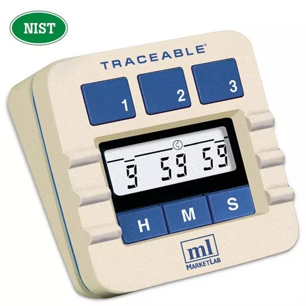 Three-Line Alarm Timer MarketLab Three Line Alarm Timer • 3.25"W x 1.5"D x 3"H ,1 Each