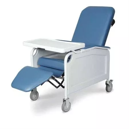 Three-Position Reclining Blood Draw Chair with Front Tray Three-Position Recliner with Front Tray • 26.5"W x 41"D (63" when extended) x 46.5"H ,1 Each