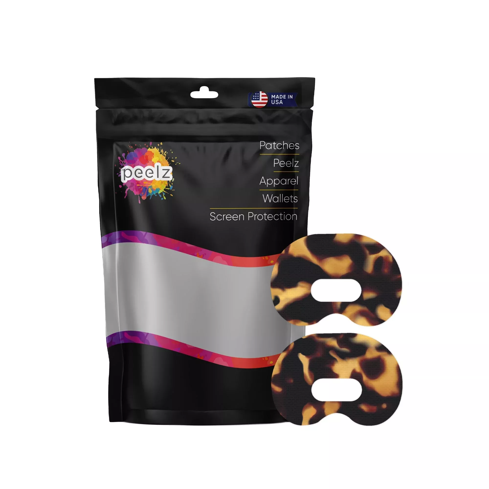 Tortoise Shell Medtronic Guardian Connect Patch Tape - Pump Peelz
