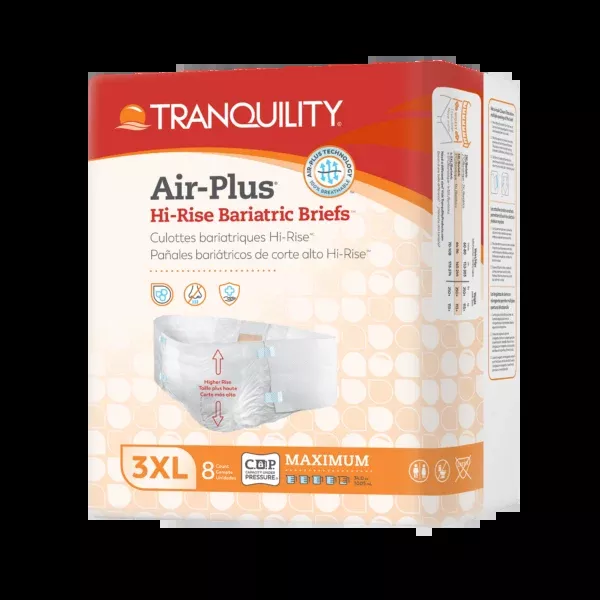 Tranquility Air-Plus Hi-Rise Bariatric Disposable Briefs - 3XL