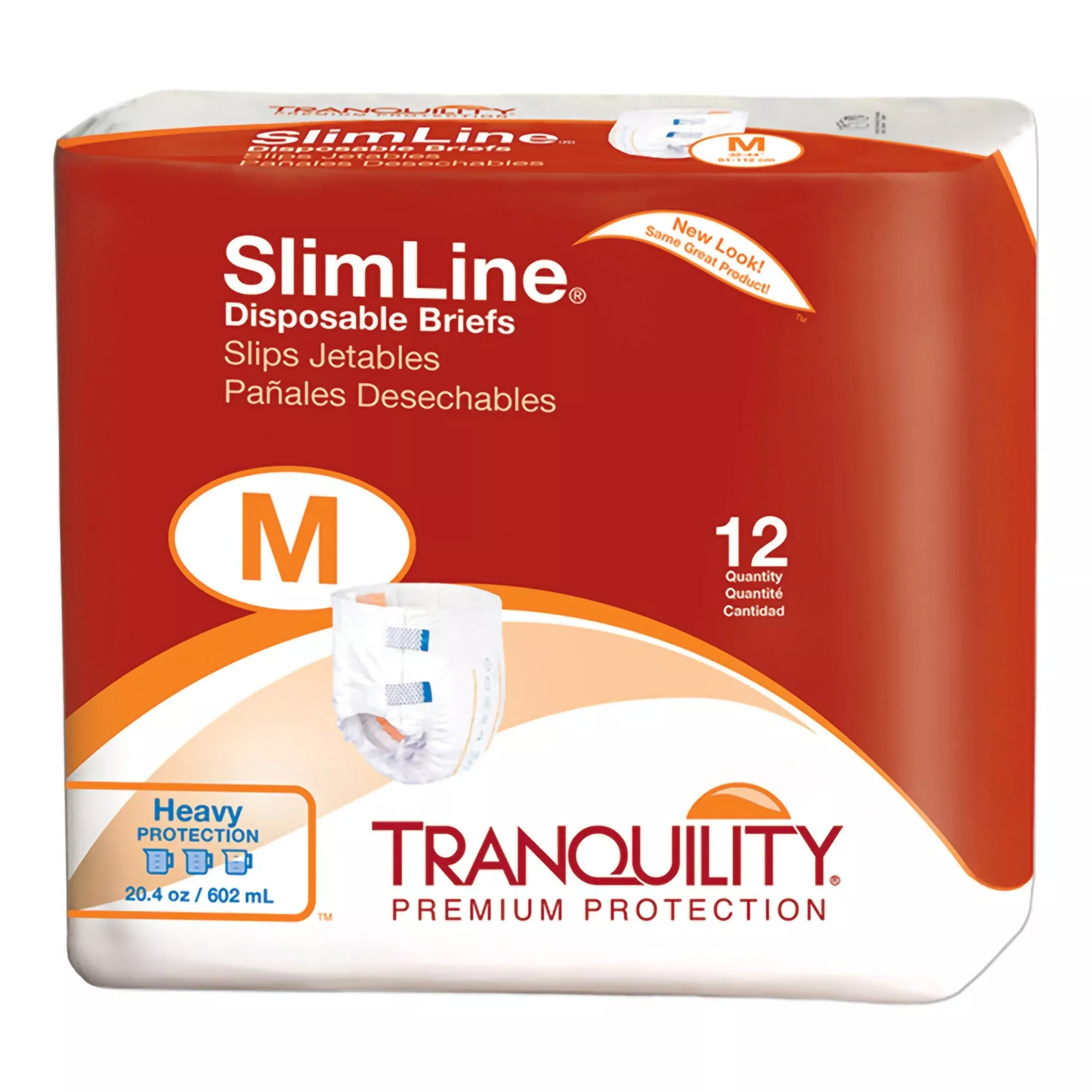 Tranquility SlimLine Heavy Protection Incontinence Brief, Medium