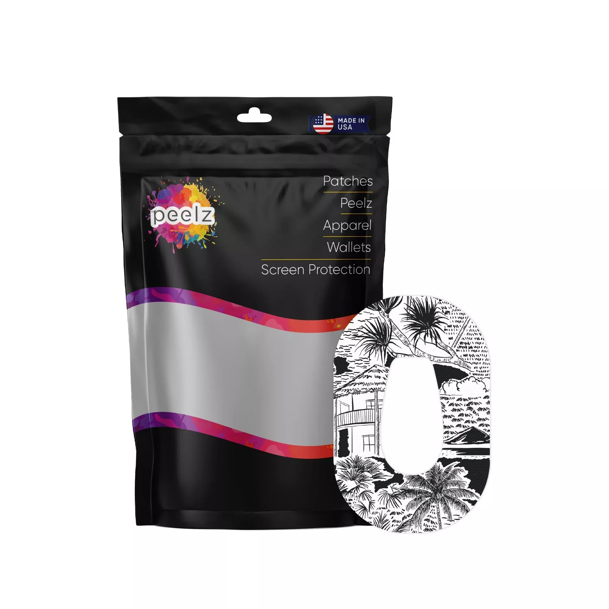 Tropical Sketch Dexcom G6 Patch Tape - Pump Peelz