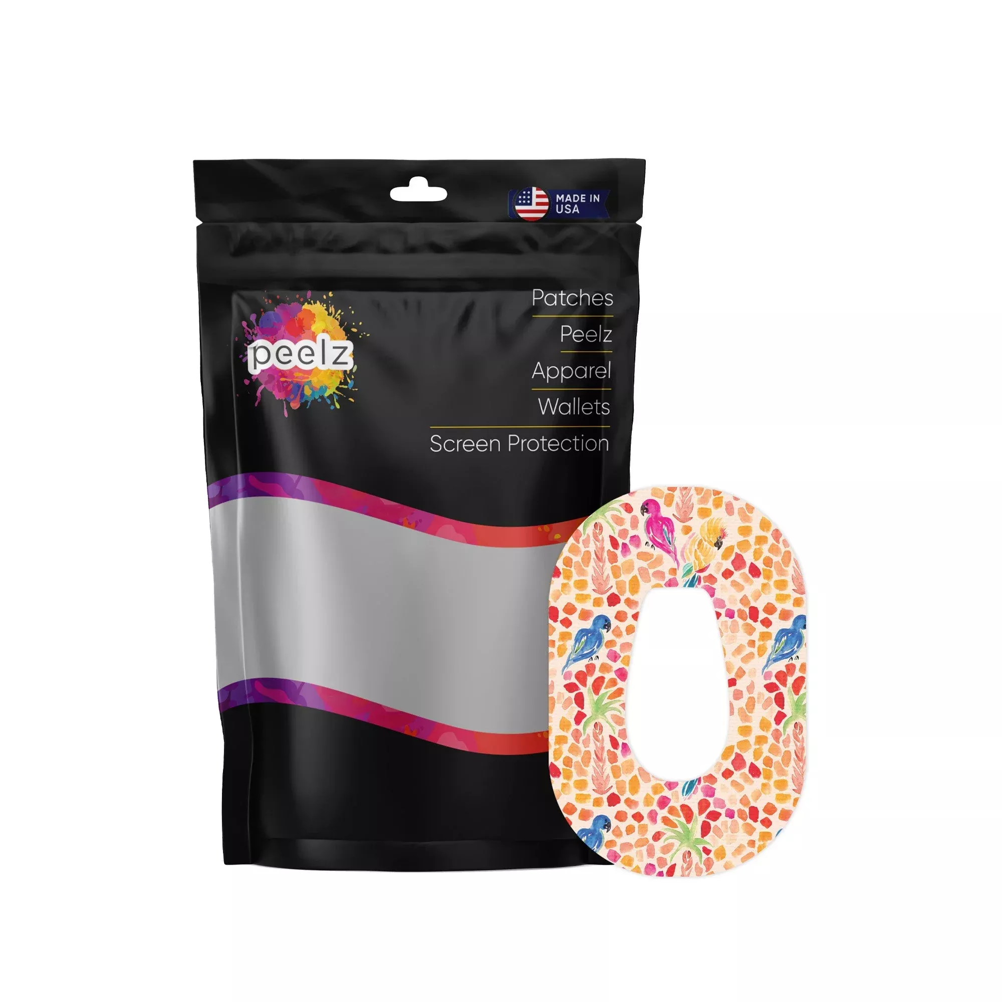 Tropical Watercolor Dexcom G6 Patch Tape - Pump Peelz