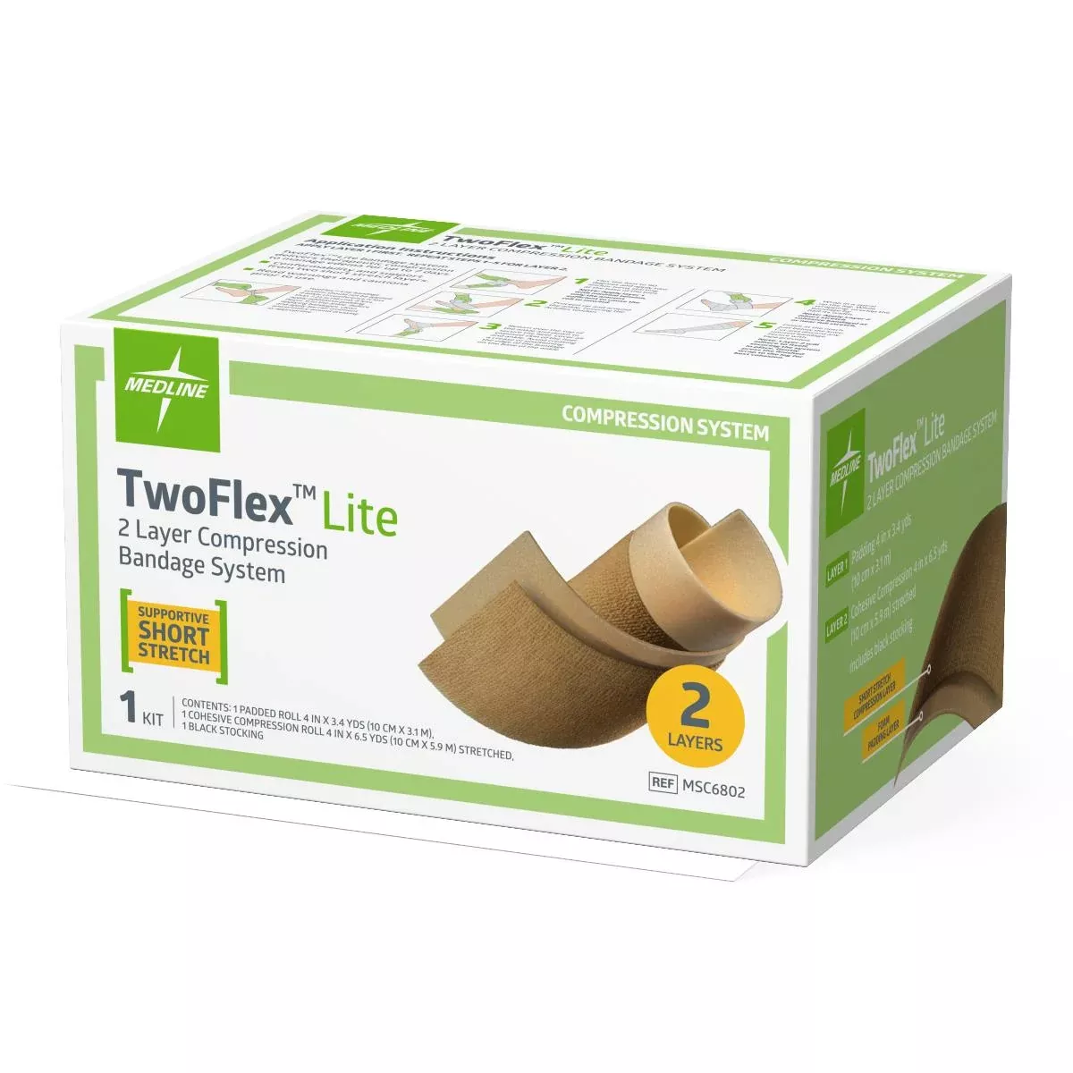 TwoFlex Lite 2-Layer Compression System, 20-30 mmHg