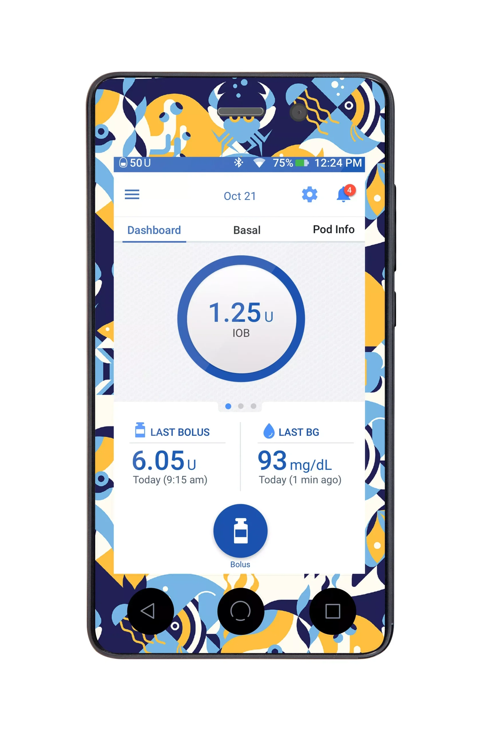 Underwater Abstract Sticker for Omnipod DASH PDM – Pump Peelz