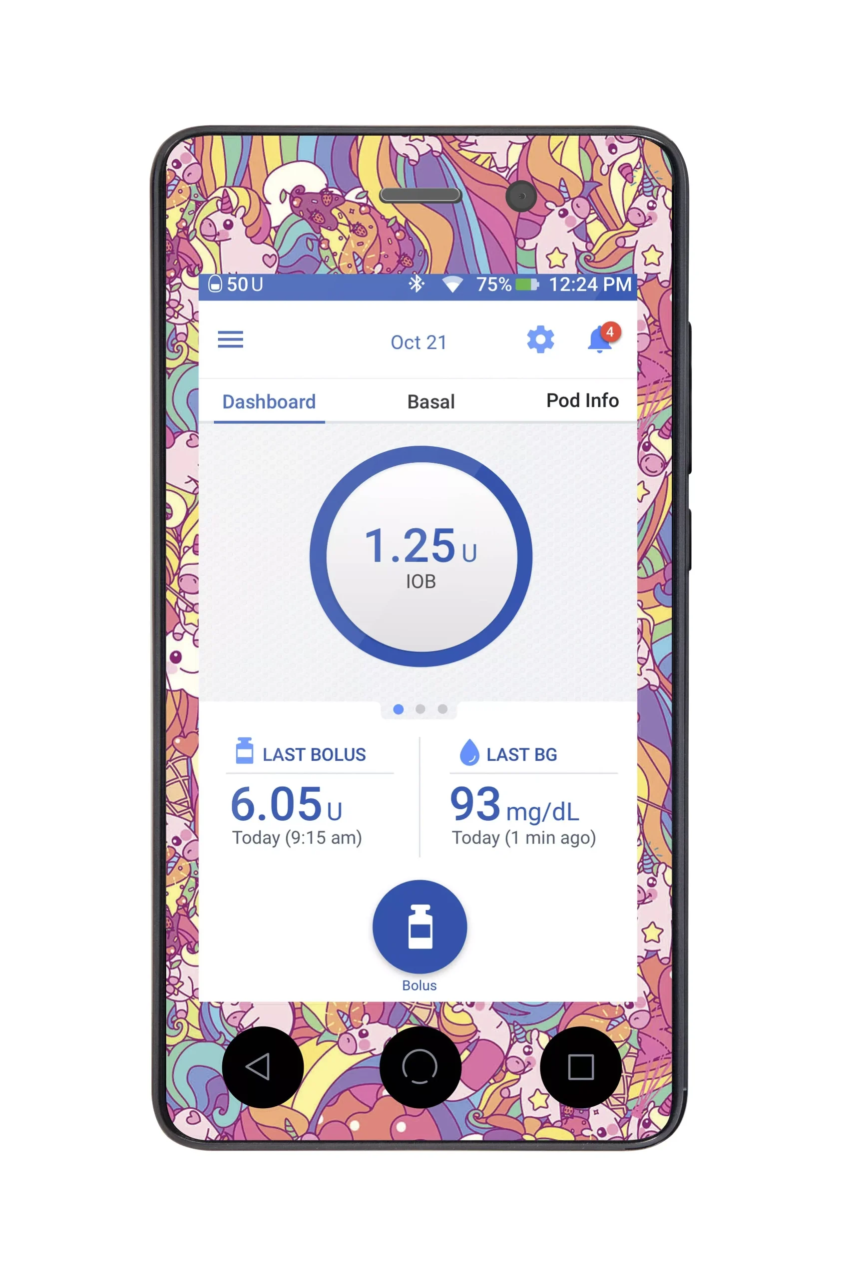Unicorn Swirls Sticker for Omnipod DASH PDM – Pump Peelz