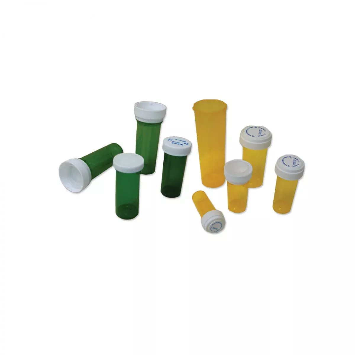 Vial With Reversable Cap (Screw On Or Safety) Plastic 40 Dram Amber 130 Per Box