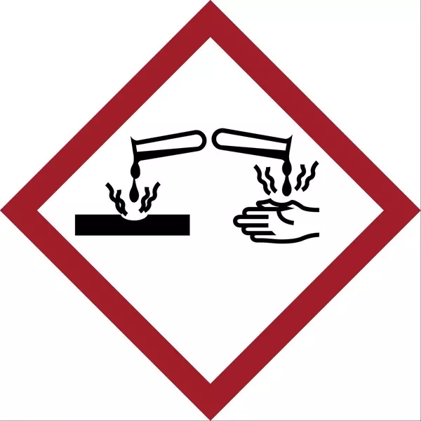 Vinyl GHS CORROSIVE Labels 0.625" • Paper ,39 / pk