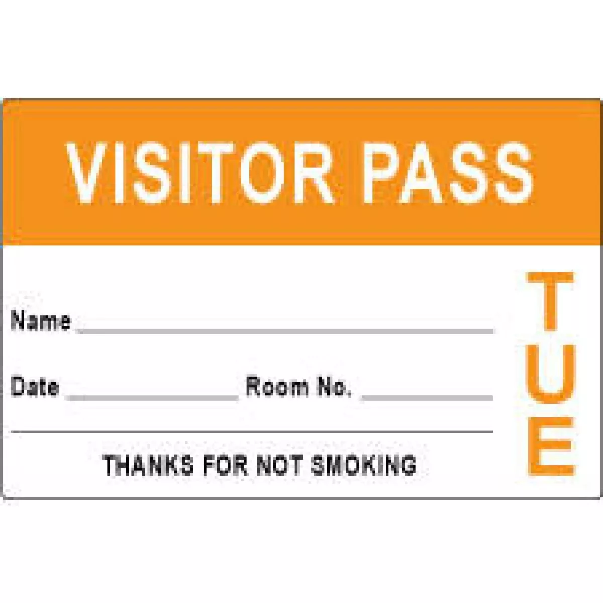 Visitor Pass Label Paper Removable Visitor Pass Name 3" X 2" Orange 1000 Per Roll