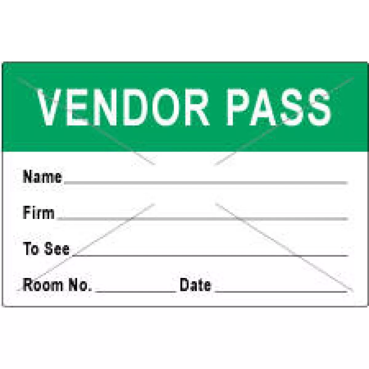 Visitor Pass Label Tamper-Evident Paper Removable Vendor Pass Name 1" Core 3" X 2" Fl. Pink 1000 Per Roll