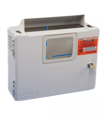 Wall Enclosure for 2 and 5 Quart Sharps Containers, Glove Dispenser