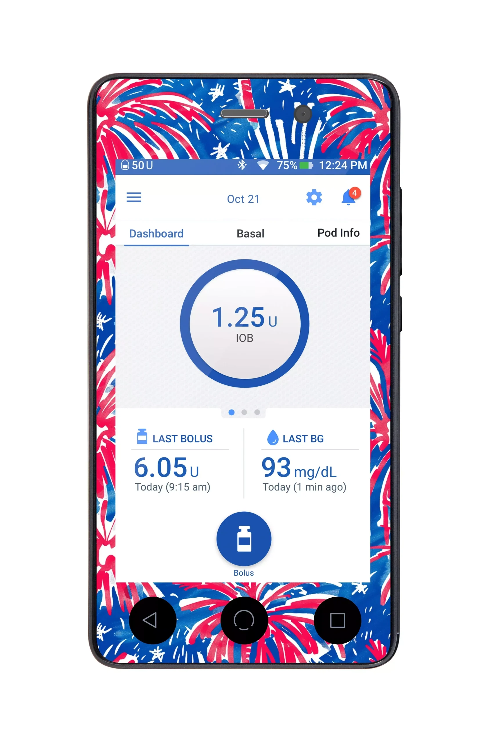 Watercolor Fireworks Sticker for Omnipod DASH PDM – Pump Peelz