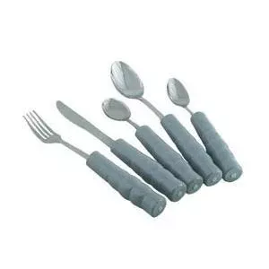 Weighted Handle Teaspoon 1" dia., Grey, Stainless Steel