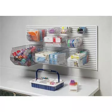 Wire Mesh Hang and Stack Bins 11"W x 10.75"D x 5"H ,1 Each