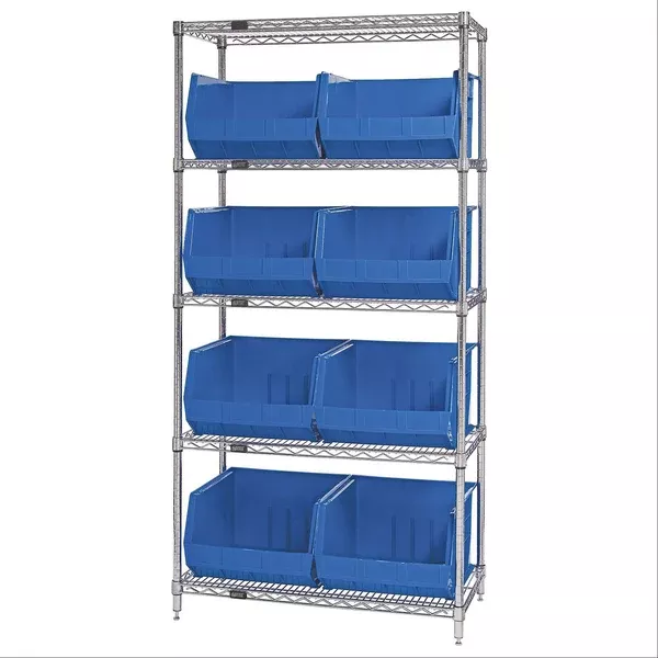 Wire Shelving Complete Organizer Bin Bundle 18"D Includes 15 Bins • 18"L x 11"W x 10"H ,1 Each