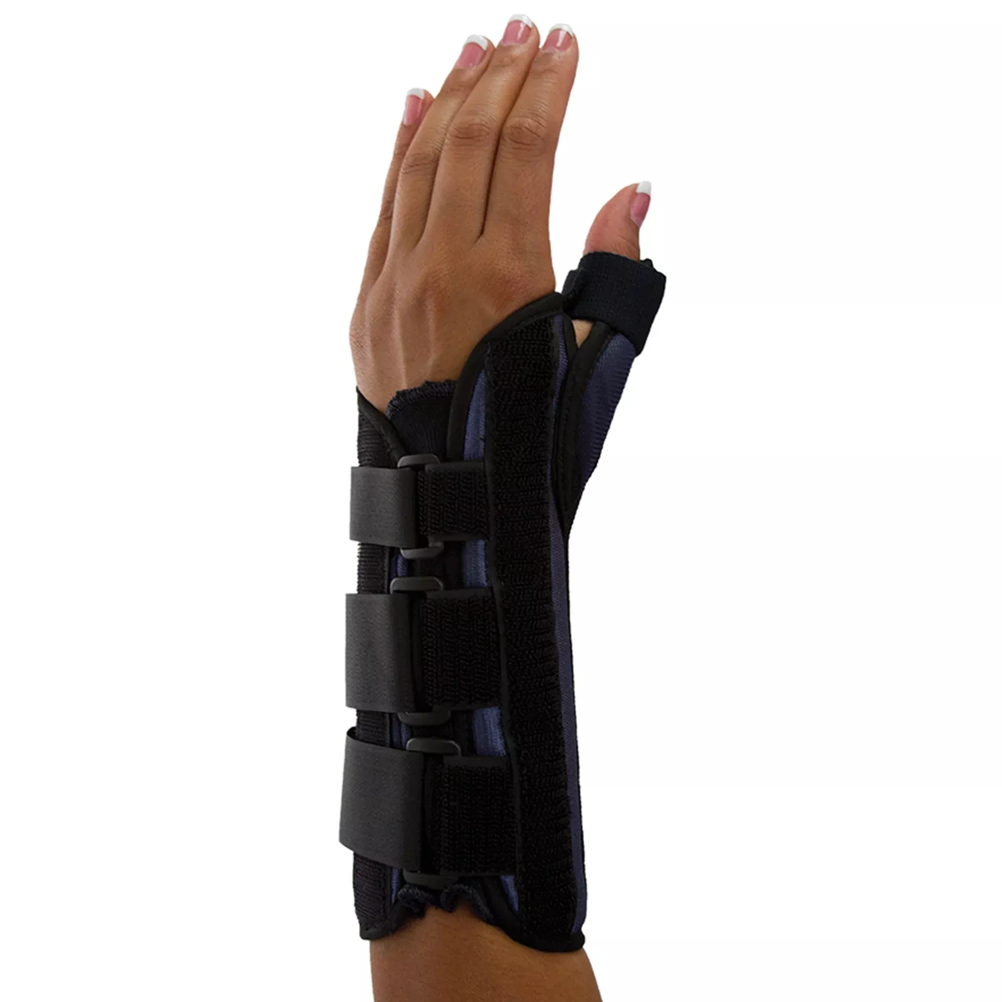 Wrist Brace with Thumb Spica Premier Aluminium / Foam / Nylon / Plastic / Polyester Left Hand Black Medium
