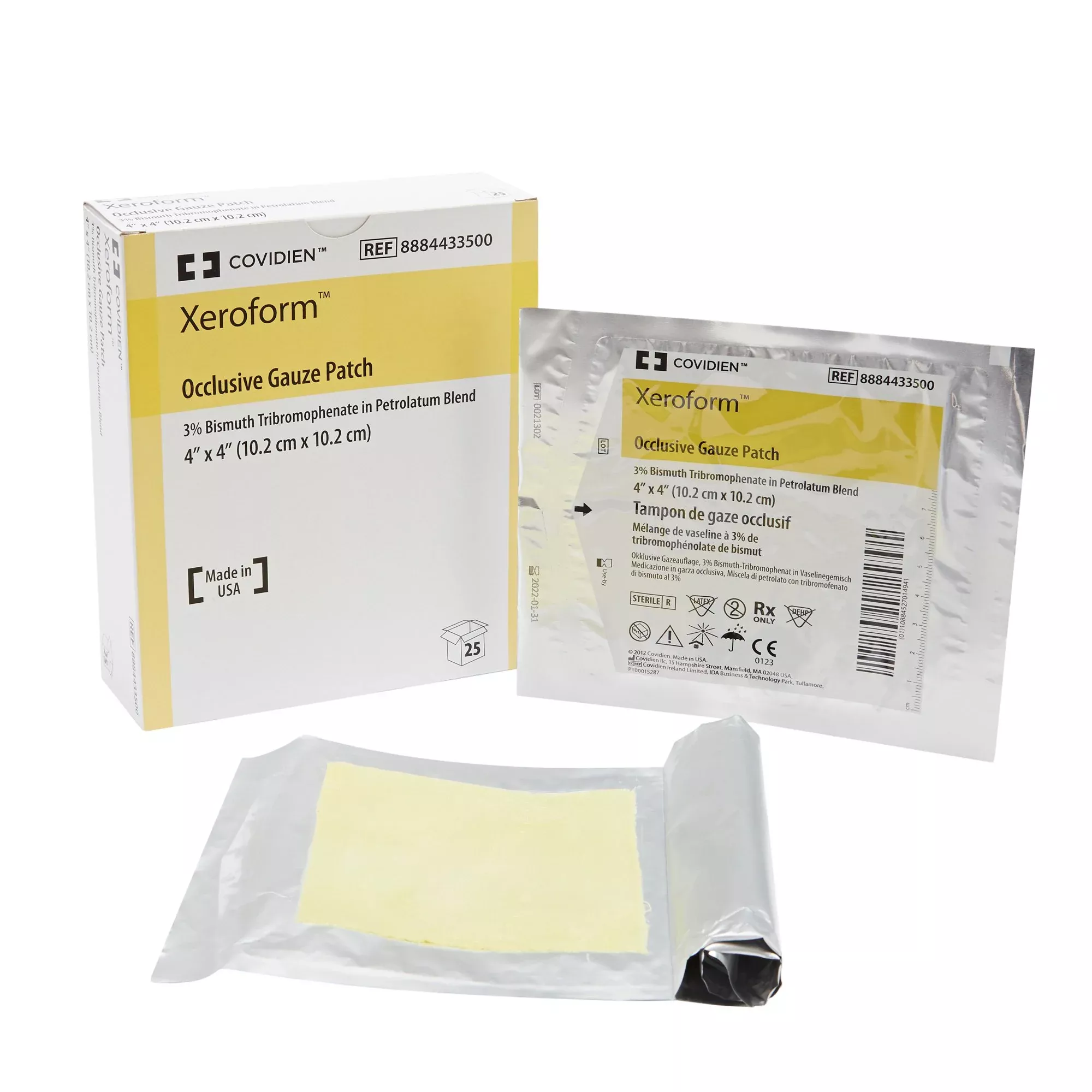 Xeroform Occlusive Petrolatum Impregnated Dressing, 4 x 4 inch